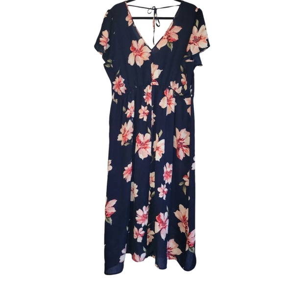 XXL MAURICES V-Neck Floral Shorts Romper Walk-Through Maxi Dtess - Picture 4 of 6